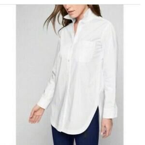 Athleta Long and Lean Passage Button-Up Shirt Tunic White medium